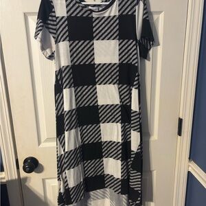 LuLaRoe Black and White High Low Sundress